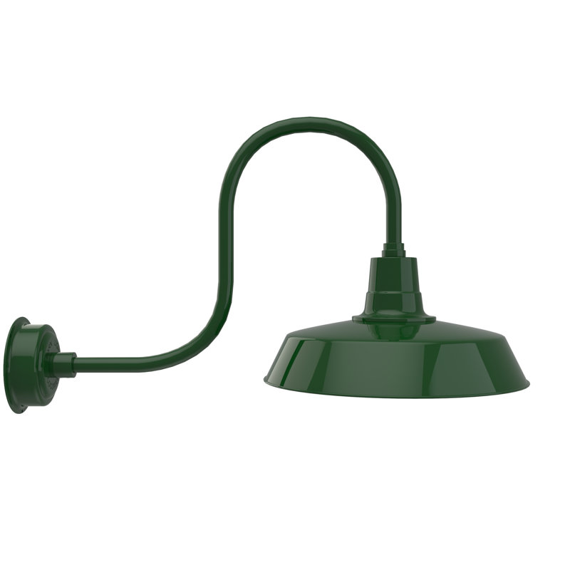 Luminaire de grange d'extérieur à DEL Haleigh, H 9 po x l 8 po x P 17 po, Vert rétro
