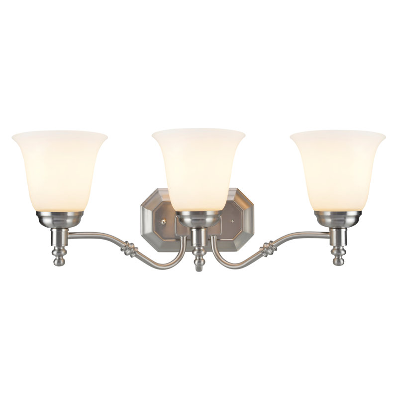 3 - Light Vanity Light, Satin Nickel