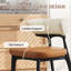 Ensemble de 6 chaises de salle à manger modernes entièrement assemblées, revêtement en similicuir blanc et brun caramel, pieds en bois massif-795834296-795834299-795834303