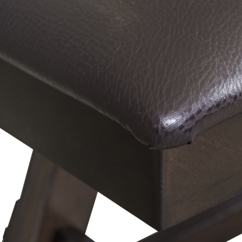 Aljona Eton Faux Leather Upholstered Dining Bench, Dark Brown