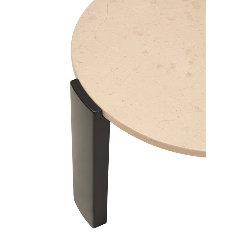 Cephus Three Leg Coffee Table, 38cm H x 60cm L x 60cm W, Cream