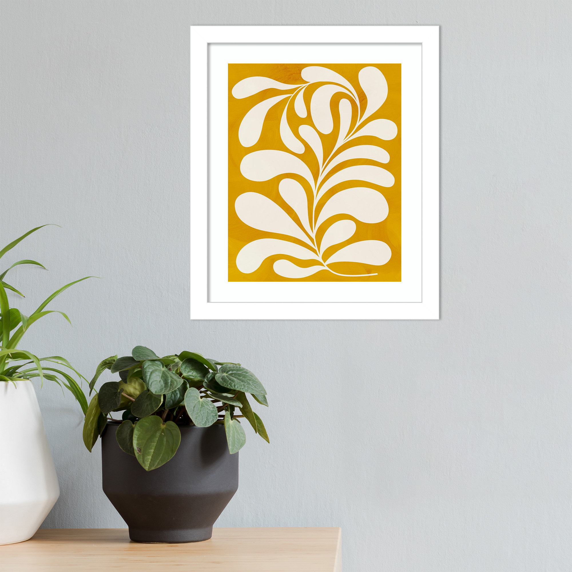 Goldenrod I by Grace Popp, 13" H x 11" W x 1" D, White
