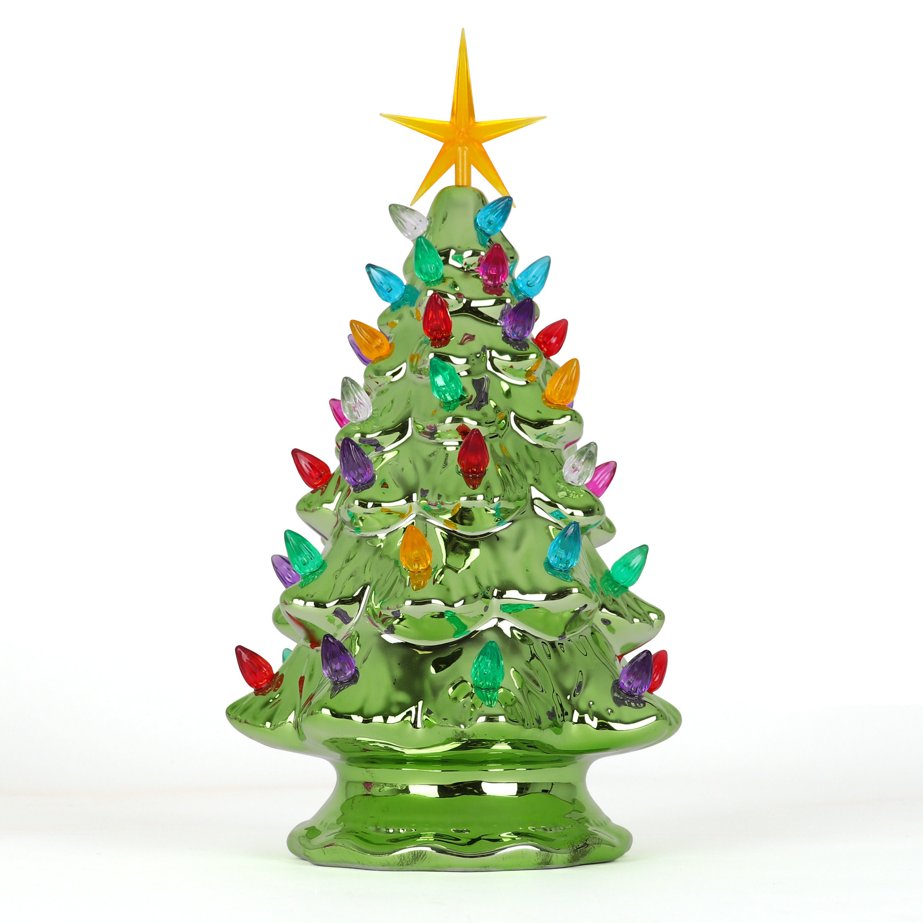 14 Inch Light Up Ceramic Christmas Tree
