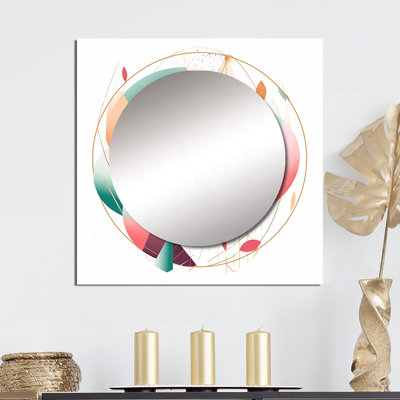 Gyspy Minimal Boho Landscape In Retro Colors I - Geometric Square Mirror Wall Decor For Bedroom