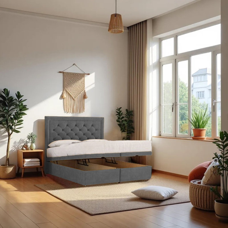 Divan Bed Set, Grey, Super King (6')