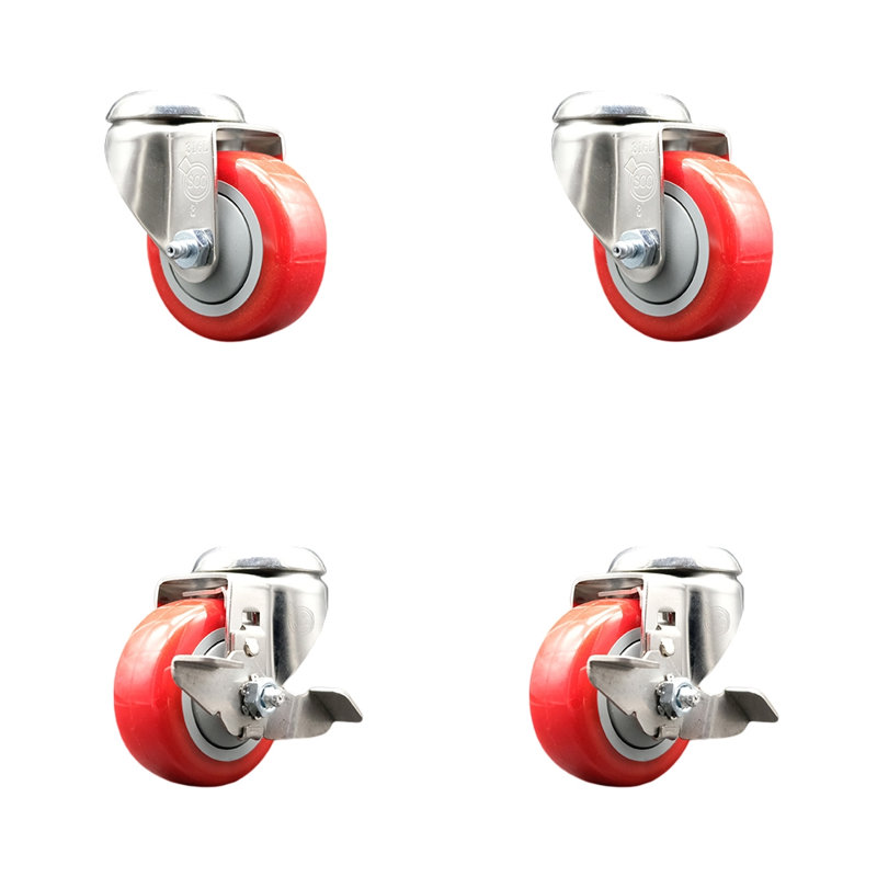 Polyurethane Casters, Red