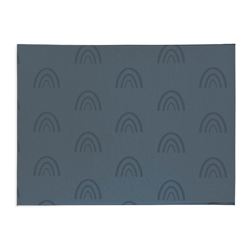 Plain Bows Kids Play Mat, Rectangle 5' x 7', Dark Blue