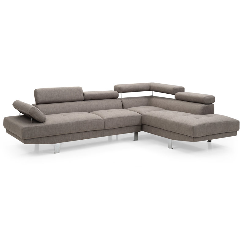 Mraz Modern Sectional, Twill, Yellow