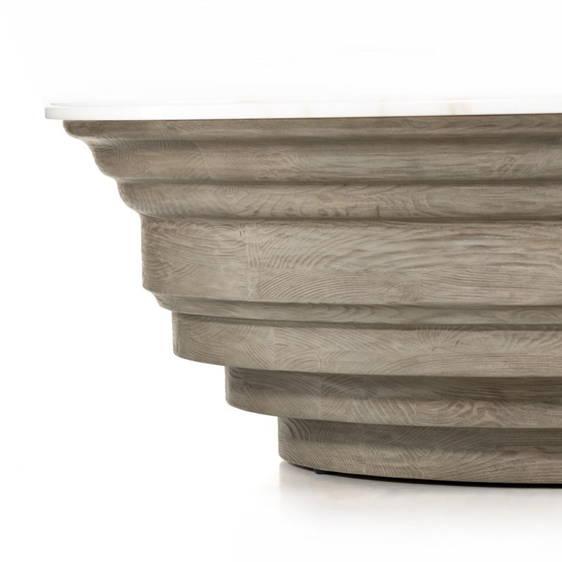 Caldwell Marble Coffee Table, White Marble