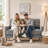 53" Modern Upholstered Loveseat Sofa with Tufted Backrest, Solid Wood Legs, Gray