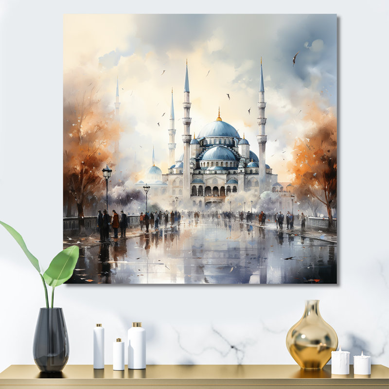«Blue Turkish Mosque», Serenity II, art encadré, Toile tendue, H 36 po x l 36 po x P 1,5 po