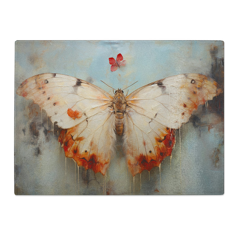 Moth Gestural  Glass Chopping Board