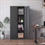 Armoire de rangement en métal 71 po, armoire verrouillable en acier noir-2024130640