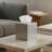 Ridge Embossed Decorative Metal Tissue Box Cover Holder Square, Pewter-120869567