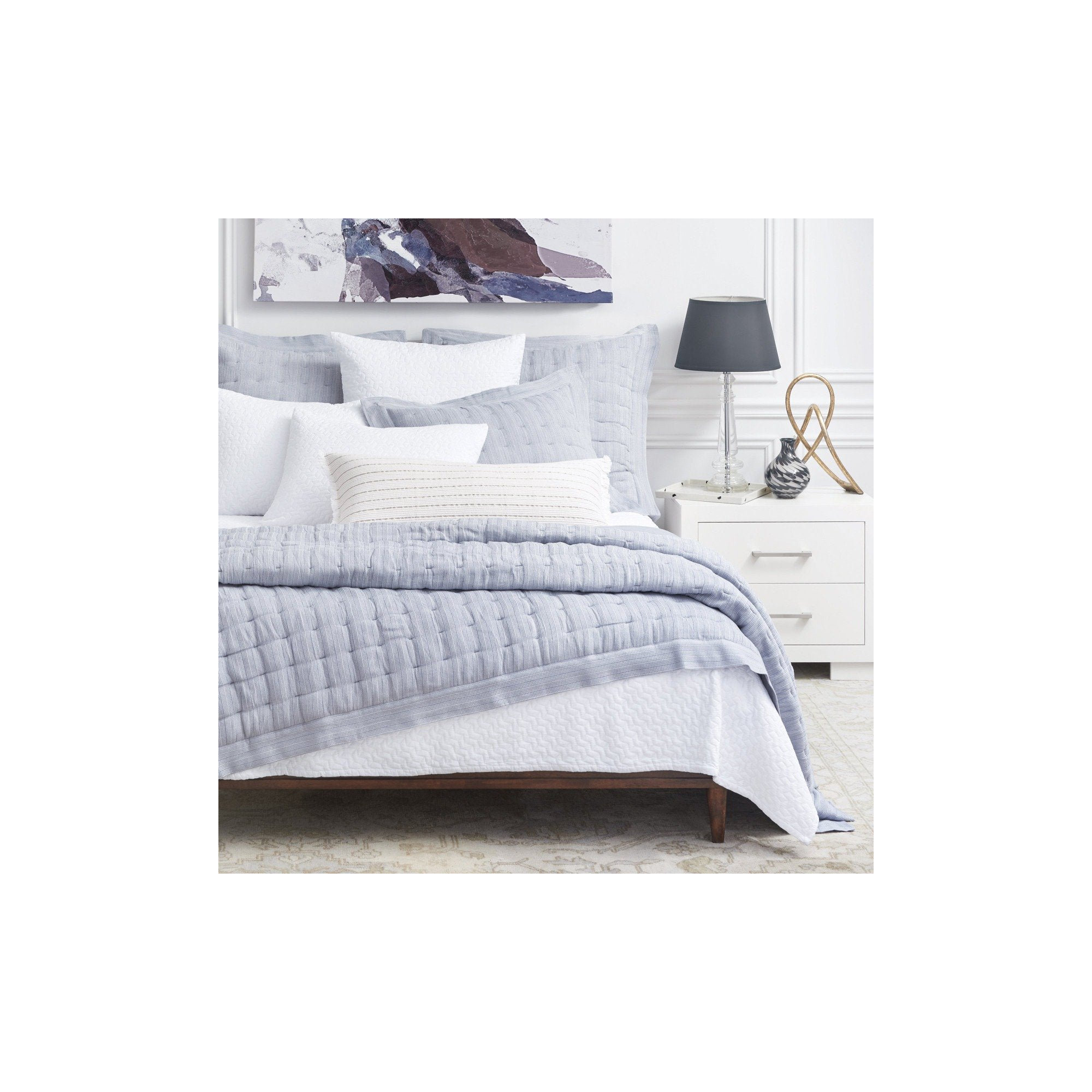 Natasha 100% Cotton Envelope Sham, Fog, Standard/Twin