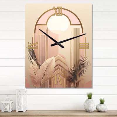 Art nouveau, élégance rétro en or rose I - horloges murales géométriques modernes