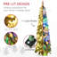 Arbre de Noël artificiel de 4 pi avec 4 branches, 225 branches floquées par la neige, 100 lumières DEL blanches ou colorées, forme Downswept