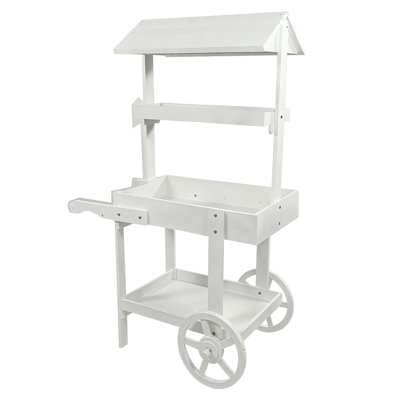 Multi-use Wooden Garden Cart - 3-tier Plant Stand For Weddings & Craft Fairs by Arlmont & Co.