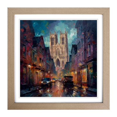 City Of York Post-Impressionism - Single Picture Frame Print on Wood