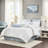 White King Comforter With Blue For Simple Bedroom Decor Cozy