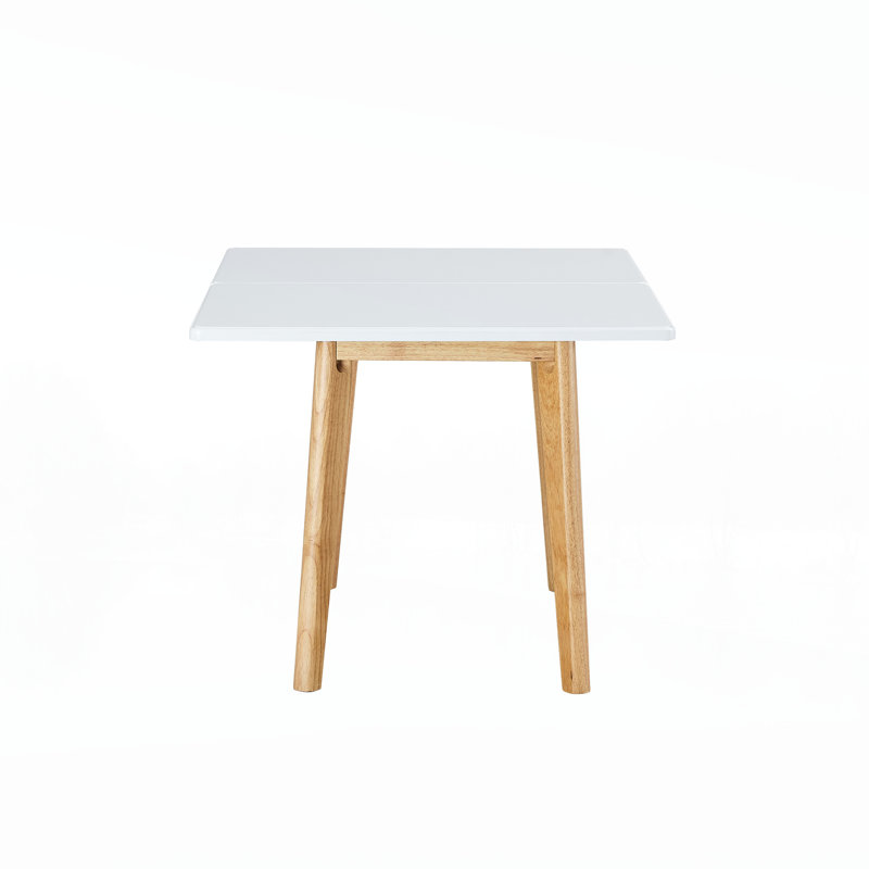 Plateau de table en pierre frittée blanche avec pieds en bois d'hévéa, bureau d'ordinateur pliable, bureau pliable, convient aux restaurants, salons, terrasses, cuisines.