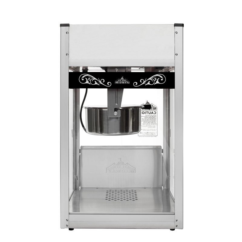 Olde Midway Tabletop Popcorn Machine, Popcorn Machine Stand / Cart, 12 oz., Black