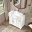 Meuble-lavabo Mid-Century avec base romaine, blanc-431515782