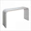 Washed White 59in Curved Beaded Console Table - Space-Saving Versatile for Entryway &amp; Living Room