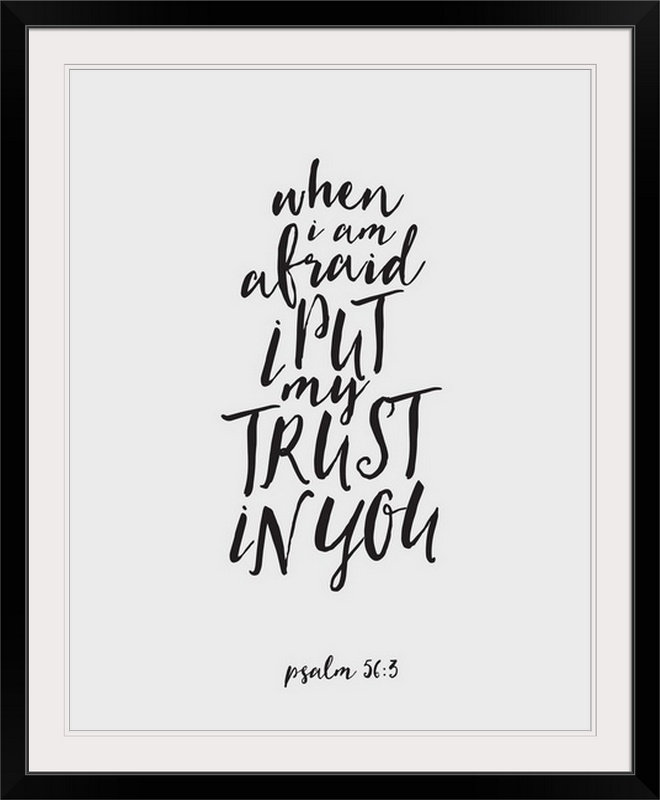 «Psalm 56: 3», art textuel, H 32 po x l 27 po x P 1 po, Cadre noir