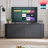 Wave Pattern Sideboard Storage Cabinet with Press-Spring Doors-408918280