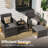 5 Pieces Outdoor Wicker Patio Conversation Set With Cushions And Ottoman-855094287