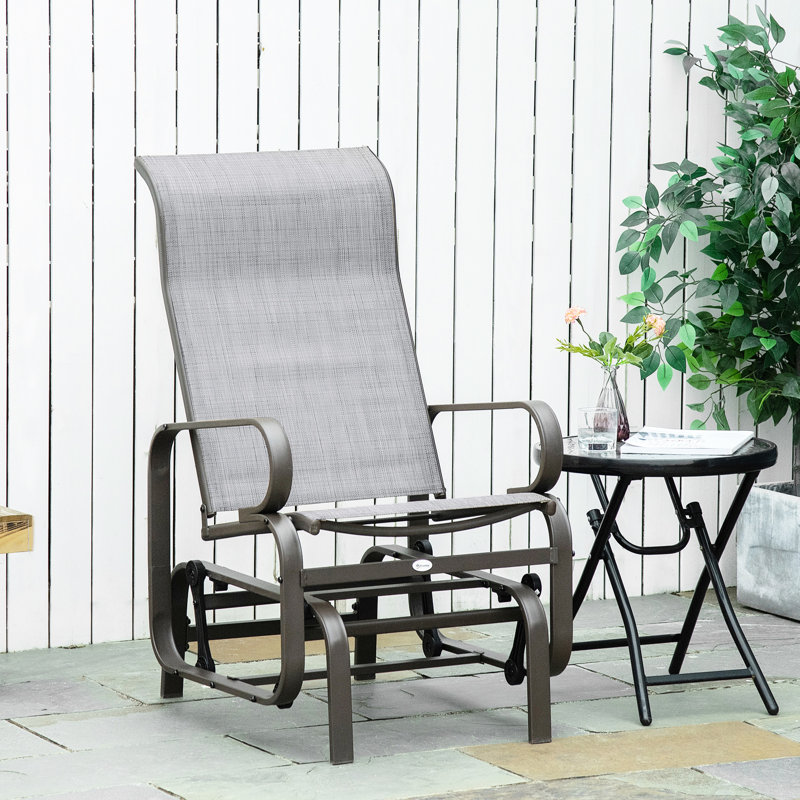 Fauteuil oscillant d'extérieur - Tissu à séchage rapide, Patio gris, fabrication légère