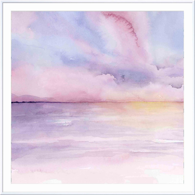 «Pale Sunset I» par Grace Popp - peinture encadrée, Blanc, H 40,09 po x l 40,09 po x P 1,1 po