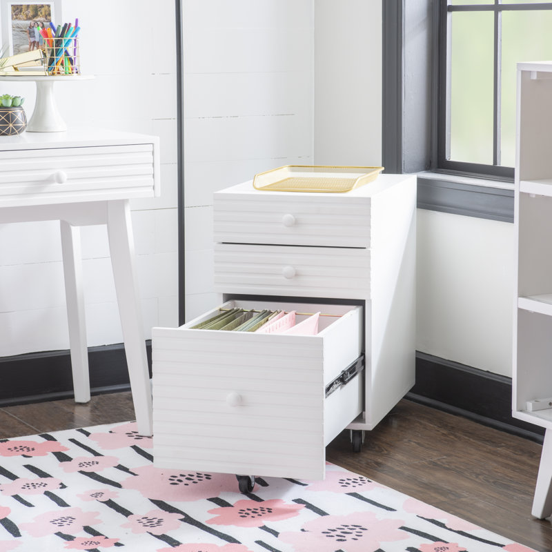 Derrione 15.5'' Wide 3 -Drawer Mobile File Cabinet, White