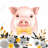 Chic pig - 20"x20" Throw pillow - Poly twill - Print on demand-74366341