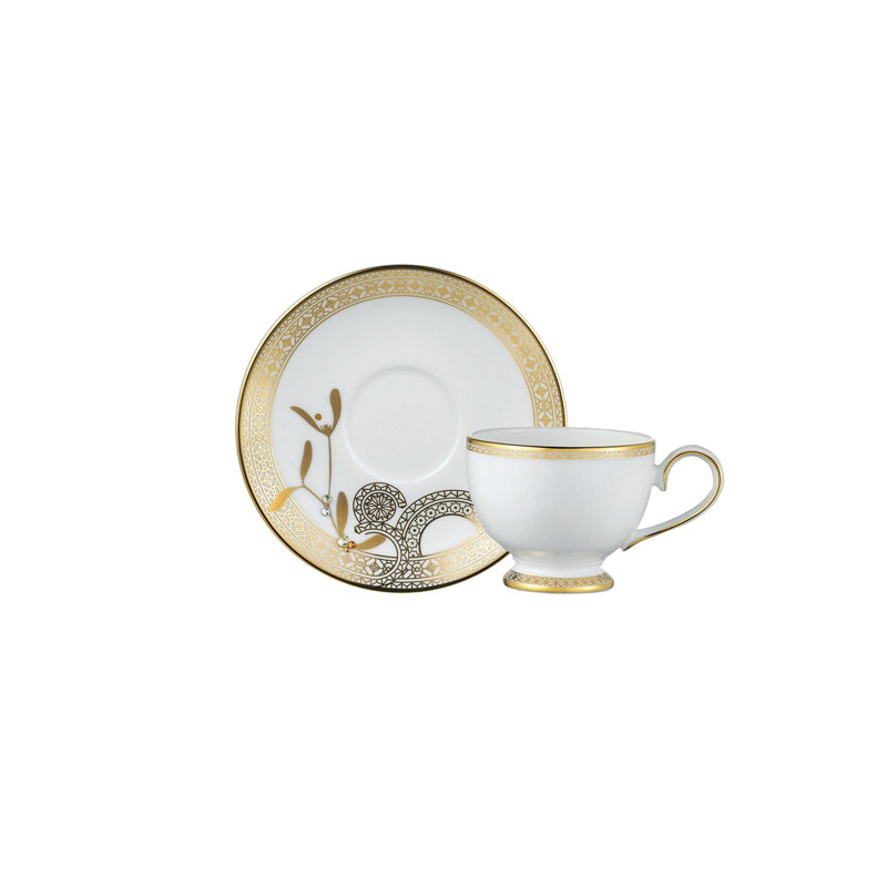 Golden Leaves Bone China Espresso Cup