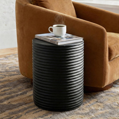 Aneiro Ribbed Concrete Outdoor Side Table