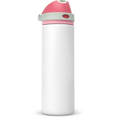 24 Oz Insulated Water Bottle With Straw,stainless Steel Leak Proof Water Bottle,2-in-1 Lid With One-touch Flip Lid & Straw,keep Cold All Day For School,travel,gym,camping,sports,white