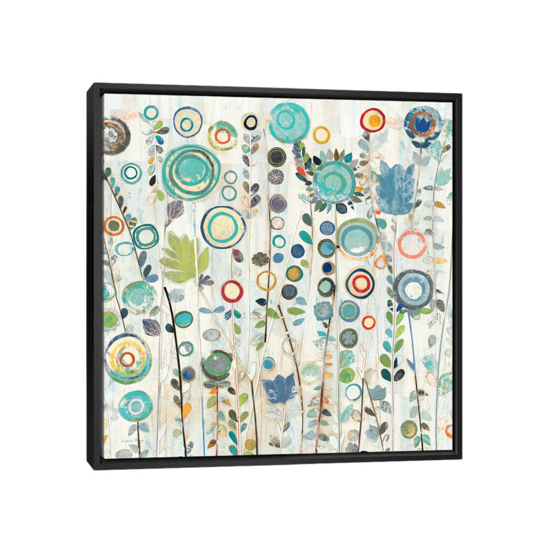 « ocean jardin i square », impression, H 26 po x l 26 po x p 1,5 po, Toile avec cadre noir
