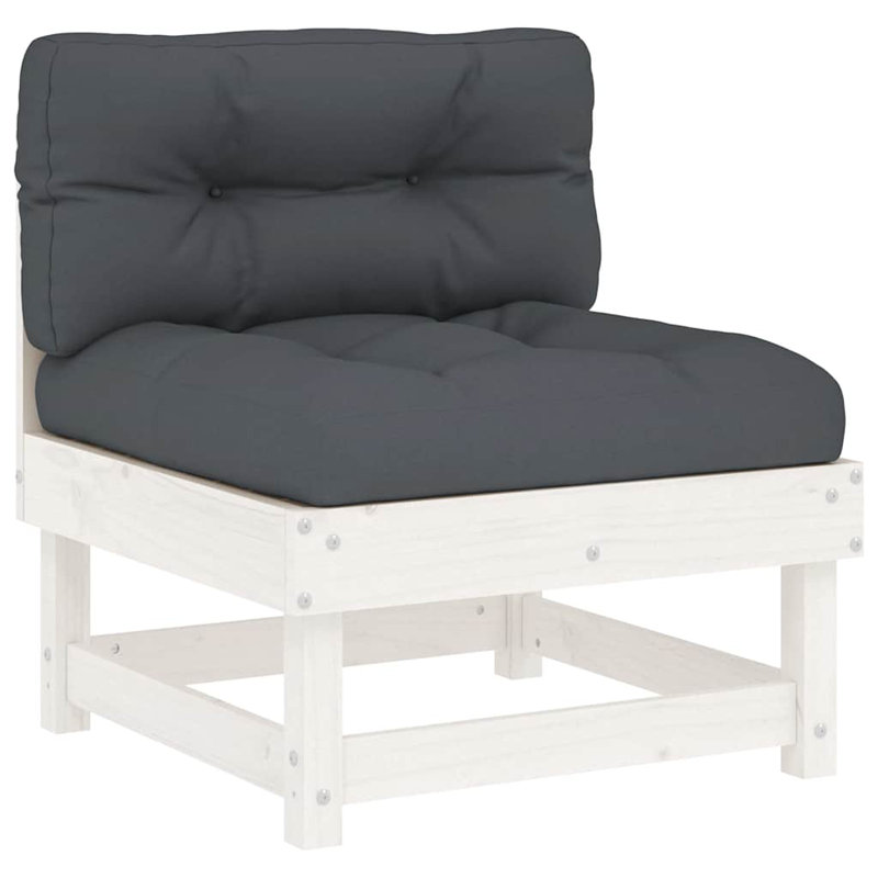 Canapé central vidaXL Bois naturel et gris, Blanc, Anthracite