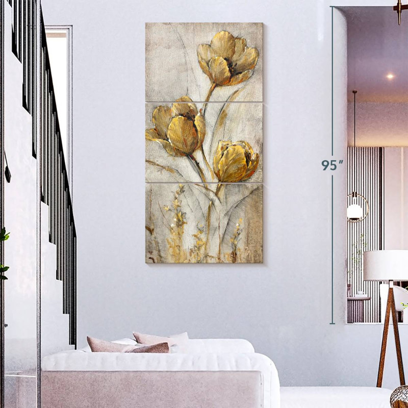 Coquelicots dorés sur taupe I