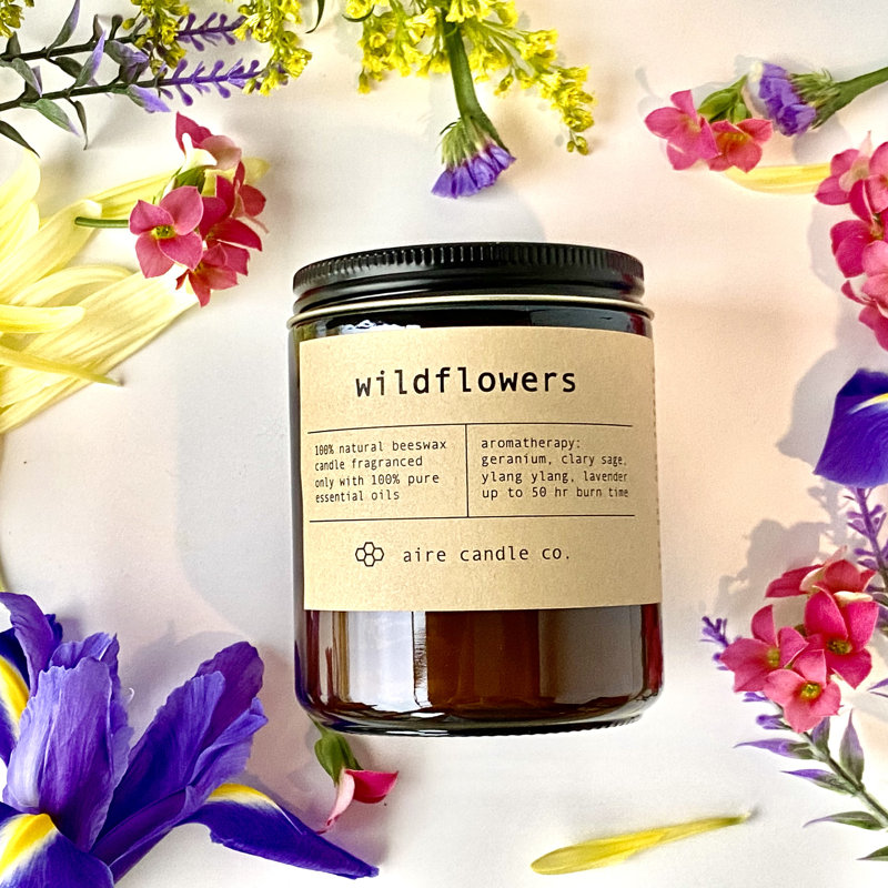 Bougie à la cire d'abeille Wildflowers