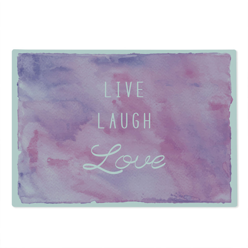 Planche à découper Ambesonne Live Laugh Love grande taille rose pâle positif lavande