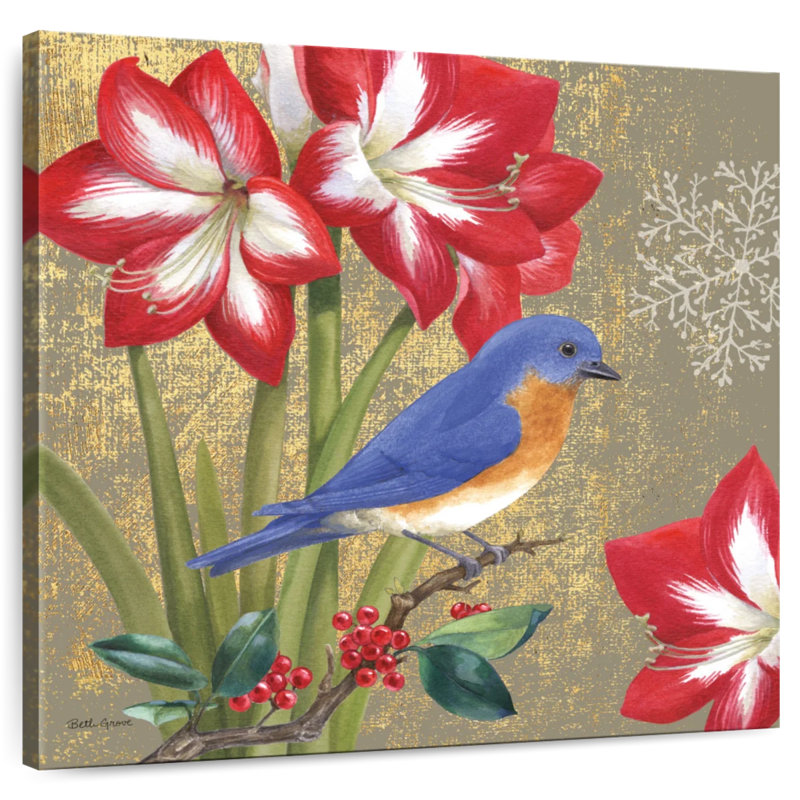 Brampt Winter Birds Bluebird, 16" H x 16" W