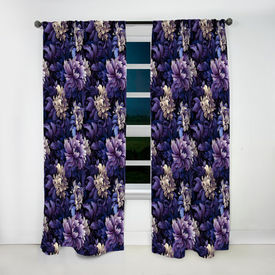 Mystic Purple Damask Whispers III - Damask Curtain - Room Darkening Damask Curtain - 1 Panels