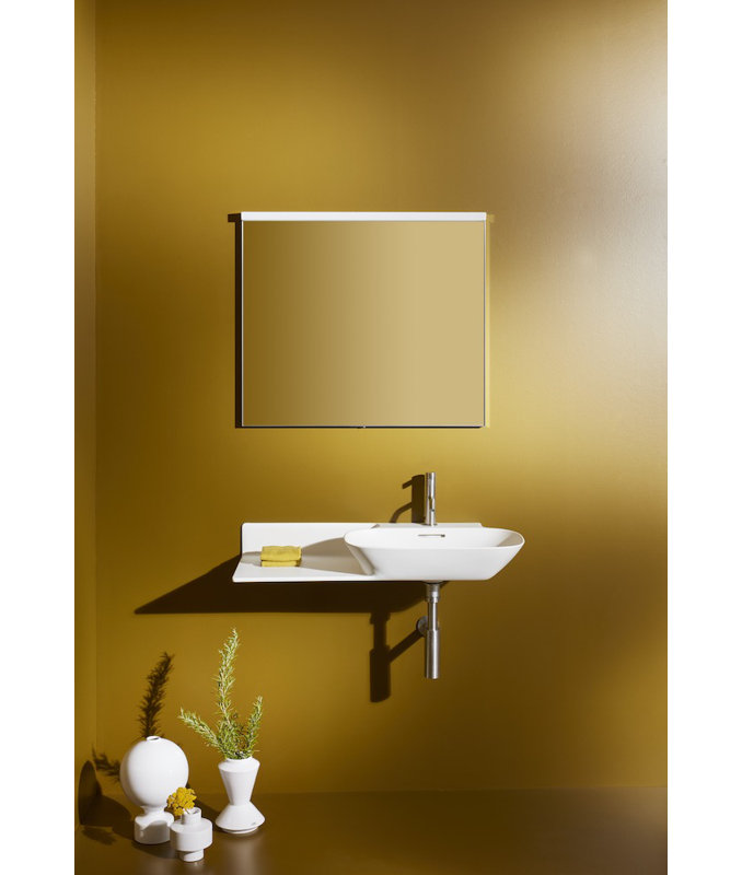 Ino 35.43'' L Bathroom Sink, Single Hole, Left Shelf