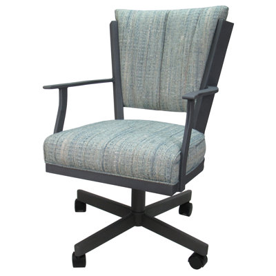 Danyael Metal Dining Caster Chair with Arms