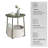  18" W Round End Table with Fabric Storage Basket, Modern Nightstand for Small Spaces-115513672