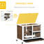 Petite cage à roulettes avec roulettes, bureau et table d'appoint