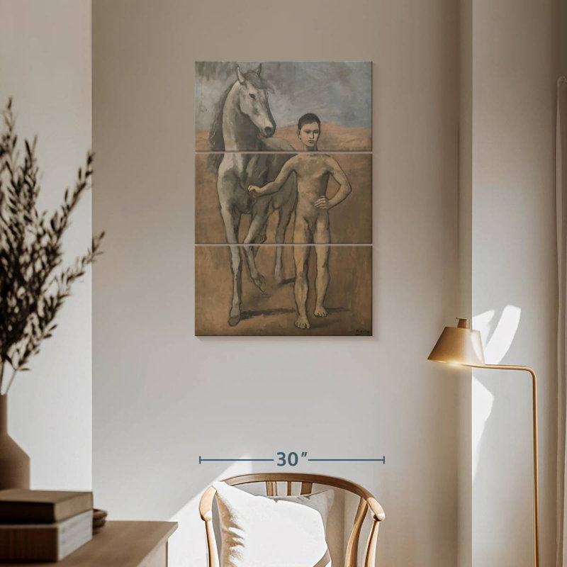 Leisha Boy Leading A Horse, 57" H x 36" W